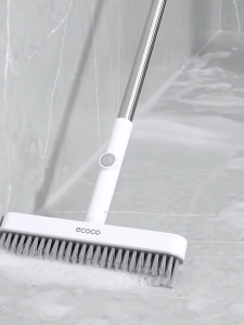Ecoco Floor Scrub Brush V-Shape Cleaning Brush with Built-in Detergent Tank Rotatable Long Handle
