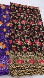 African Swiss Voile Lace Fabric Embroidered Nigerian Cotton Floral Design For Wedding Dresses & Home Deco