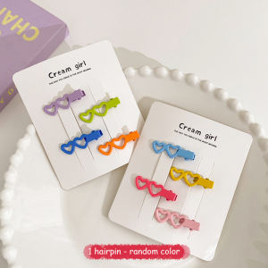 กิ๊บติดผมหน้าม้า กิ๊บติดผมเด็ก รูปหัวใจ สีแคนดี้ สไตล์เกาหลี น่ารัก ผมรู้สึกขึ้นมาก กระเป๋าที่รวดเร็ว รวมกับผมกับเครื่องประดับ MIMOON