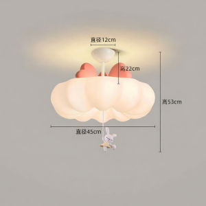 FANZHEN | Đèn Trần Hình Mây Phong Cách Kem Với Nơ Đèn Phòng Trẻ Em