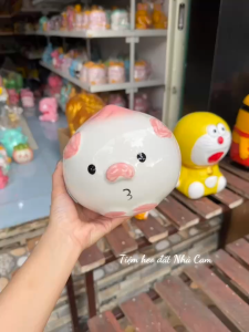 Heo Đất Tiết Kiệm - BÁNH BAO SỨ Bát Tràng Đựng Tiền Ống HeoỐng Tiết Kiệm Trang trí Quà Tặng
