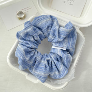 ริบบิ้นผ้าลายทางสไตล์เกาหลีสำหรับผู้หญิง ริบบิ้นผมทรงลูกปัด สไตล์ย้อนยุค เครื่องประดับผมแฟชั่น ริบบิ้นยางยืดสำหรับผู้หญิง