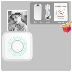 Máy In Nhiệt Mini Di Động Không Dây BT 203dpi In Ảnh Nhãn Ghi Chú Với Cáp USB Dùng Cho Gia Đình