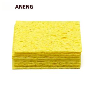 ANENG | ANENG 10 CÁI Bộ Miếng Bọt Biển Làm Sạch Nhiệt Độ Cao Màu Vàng Với Giá Đỡ Miếng Bọt Biển Hình Vuông Để Hàn Đầu Mỏ Hàn Bộ Dụng Cụ Làm Sạch Dụng Cụ Điện