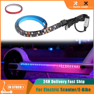 LED Strip Flashlight Bar Lamp For Xiaomi M365/ Max G30 Electric Scooter Foldable Colorful Night Safety Light Cycling Decoration