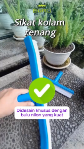 Sikat Kolam Renang Premium 25cm/10 inch dan 45cm/18 Inch Pool Brush Dengan Gagang Nylon Kuat