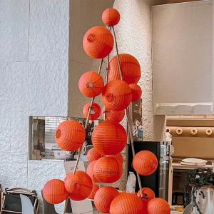 Multicolor Chinese Paper Lanterns 14inch 35cm Wedding Event Party Decoration Holiday Supplies Paper Ball 32 Colors Choice