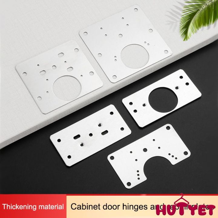 🔥Hutyet👍 Cabinet Hinge Repair Plate Stainless Steel Brackets Kitchen ...