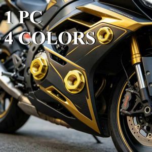 1PC Motorcycle Engine Screw Cover - Aluminum Alloy Hex Nut Cap Universal Chrome Decor