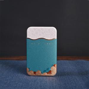 Rectangular Wavy Pattern Metal Storage Tea Box Small Portable Tin Biscuit Packaging Box Home Desktop Tea Organizer Case〔DD329〕