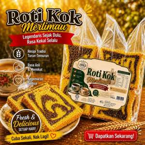 Roti Marjerin Gaya Malaysia Halal Certified Chocolate Swirl Baked Goods in Clear Packaging