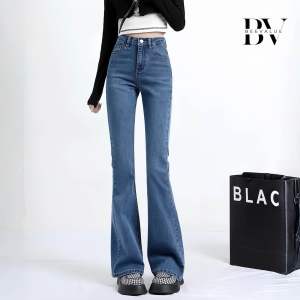 [Beevalue] Celana Jeans Cutbray Panjang Wanita Highwaist Bahan Melar Ngaret Stretchy Warna Biru Tinggi Pinggang Denim Elastis Lembut Boot Cut Jeans Mermaid Jeans Fit Flare Jeans Trumpet Jeans Korean Style (BV-CY055)