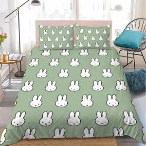 Miffy | M-Miffy Kawaii Duvet Cover Set Home Style Bedding Soft Laundry Cotton Bed 3 Piece Set Student Dormitory Gift