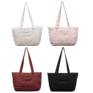 Large Capacity Quilted Shoulder Bags Trendy Underarm Bag for Women Ladies Travel Work Shopping Daily