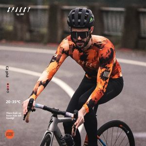 Áo Thể Thao Đạp Xe Nam Tay Dài Spakct Thoáng Khí Nhanh Khô Mùa Thu Áo Xe Đạp Đường Trường Chất Liệu Polyester Spandex Dệt Kim Nhẹ Khóa Kéo