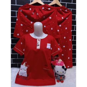 SETELAN BAJU TIDUR PIYAMA WANITA DEWASA 3 IN 1 TERBARU GROSIR BAJU SANTAI TOKOGP01