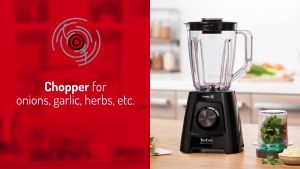 Tefal Blendforce Blender w/Grinder Chopper & Spatula BL4291 - 600W 2 speeds + pulse 2L plastic jug smart lock system