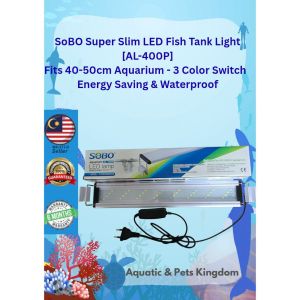 🔥[Ready Stock]🔥SoBO Super Slim LED Fish Tank Light (7.2W) [AL-400P] Fits 40-50cm  - 3 Color Switch Energy Saving & Waterproof
