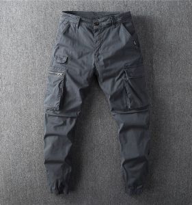 American Retro Work Pants Mens Spring Autumn Long Trousers Casual Trendy Loose Fit Sweatpants Multiple Pockets Youth Popular