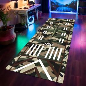 VIKAMA Long Airport Runway Runner Rug Aviation Model Pattern Kids Playroom Model Aircraft Enthusiast Home Decor Floor Mat
