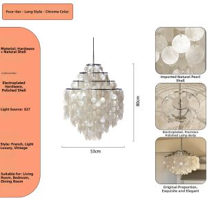 French Natural Shell Chandelier