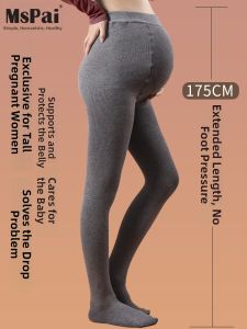 MsPai | Maternity Tights Tall Supportive Non-slip Belly Support Slimming Padded for Autumn and Winter