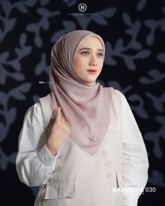 Nadheera 030 by Nadheera luxury hijab jilbab kerudung segi empat voal ultra polos hijab Squer murah