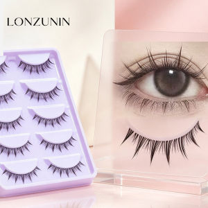 Soft Faux Mink Strip Lashes 5 Pairs Natural Wispy False Eyelashes for Women Daily Wear