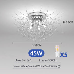 Nordic Ceiling Chandelier Modern Romantic Sparkle Luxury Ceiling Lamps LED Lighting Decorative Children’s Bedroom Living Room