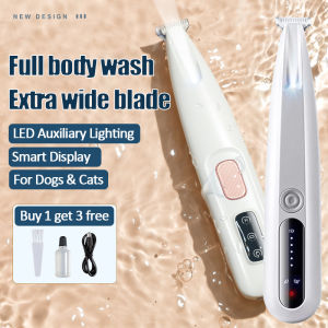 Dog Paw Trimmer with LED Light Waterproof Rechargeable Cat Electric Grooming Clippers Low Noise Hair Shaver Eyes Ears Face Rump