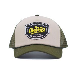 Omidoki Topi Jaring Pria Army Cream Trucker Hat