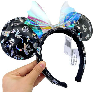Mickey Mouse Ears Headbands Shiny Bow Headband Hallowmas Party Decoration Cosplay Hair Accessories Hairband for girl Women Adult