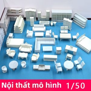 JIMUWU | White Interior Furniture Model 1:50