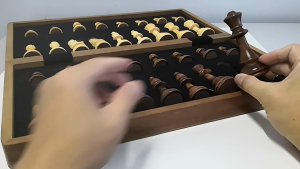 Premium Wooden International VIP Chess Set Walnut Chess Board 45 x 45cm