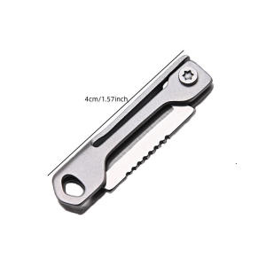 Silver Square Head Mini Folding Tools Easy Disassembly Of Express Delivery Small Knife Compact Self-defense Keychain Pendant