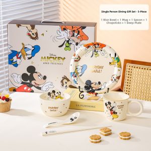 Disney | Children Snow Queen Dinnerware Set Ceramic Bowls Plates Soup Bowl
