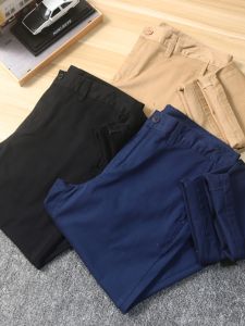 Washed Denim Casual Pants Elastic Comfortable Mens Spring Summer Thin Versatile Business Long Trousers Straight Leg Fashion Urban Style