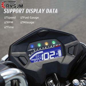 RYSJM | Motorcycle Speedometer Tachometer RPM Fuel Fuel Time Display Instrument Panel Gauge For Honda Titan CG160 CG150 RPM Motorbike
