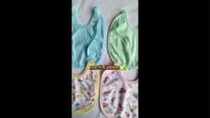 Bliss Baby Stuff 100% Cotton Printed Bib for Newborns Girls and Boys - Mint Pink Blue Yellow White - Easy to Wash Budget-Friendly Comfortable