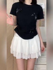 Korean Dress👚เสื้อยืด🎉mitr เสื้อแฟชั่นผญๆ  หูกระต่าย แขนสั้นสไตล์เกาหลี