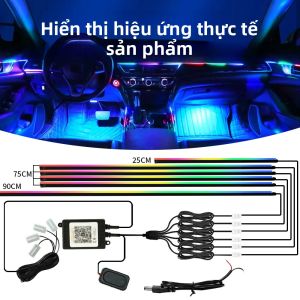 Dải Đèn LED Nội Thất Ô Tô Symphony Streamer 18 Trong 1 RGB Chất Liệu Acrylic Điều Khiển Từ Xa Bằng Ứng Dụng Đèn Trang Trí Tạo Không Khí