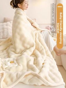 KAMONI | Thick Rabbit Fur Blanket for Office Nap and Sofa Cover