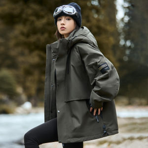 Gurbaks Fall and Winter New Arrival Outdoor Work Clothes down Jacket Mens and Womens Models Jacket Loose Hooded Casual Charge Outwear