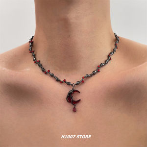 สร้อยคอโซ่กระดูกไหปลาร้าสีแดง เครื่องประดับแฟชั่นสำหรับผู้ชายและผู้หญิง โซ่เสื้อกันหนาวสไตล์ฮิปฮอป เครื่องประดับโซ่คอแบบไม่ซ้ำใคร