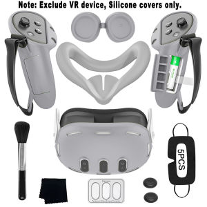 VR Accessories For Oculus/Meta Quest 3/3s/2 Silicone 9 in 1 Cover Kit Headset Shell Face Cover Controller Grip Case Idea Gift