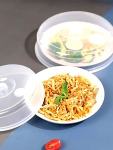 Plastic Microwave Food Cover Clear Lid Microwave Oven Heating Insulation Cover High Temperature Resistant