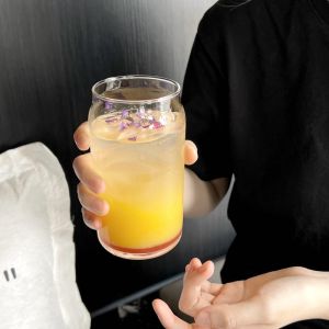Creative High-Temperature Resistant Glass Cup Cola Style Beverage Cup Milk Tea Juice Can Glass Cup Home Use Popular Trend