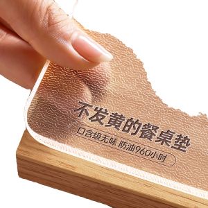 Transparent Soft Glass Tablecloth PVC Dining Table Mat Crystal Board Tea Table Desktop Protection Pad Waterproof Oil-resistant No-wash Heat-proof