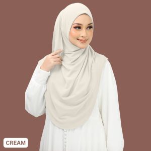 Cataleya Plain Instant Shawl - Instant Shawl / Instant Tudung / Instant Hijab / Slip-on Hijab / Tudung Sarung / Ironless Hijab