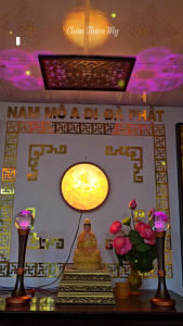 Đèn Pha Lê Cầu Hợp Kim Cao Cấp CHÂN THIỆN MỸ Để Bàn Thờ Phật Ban Thờ Gia Tiên